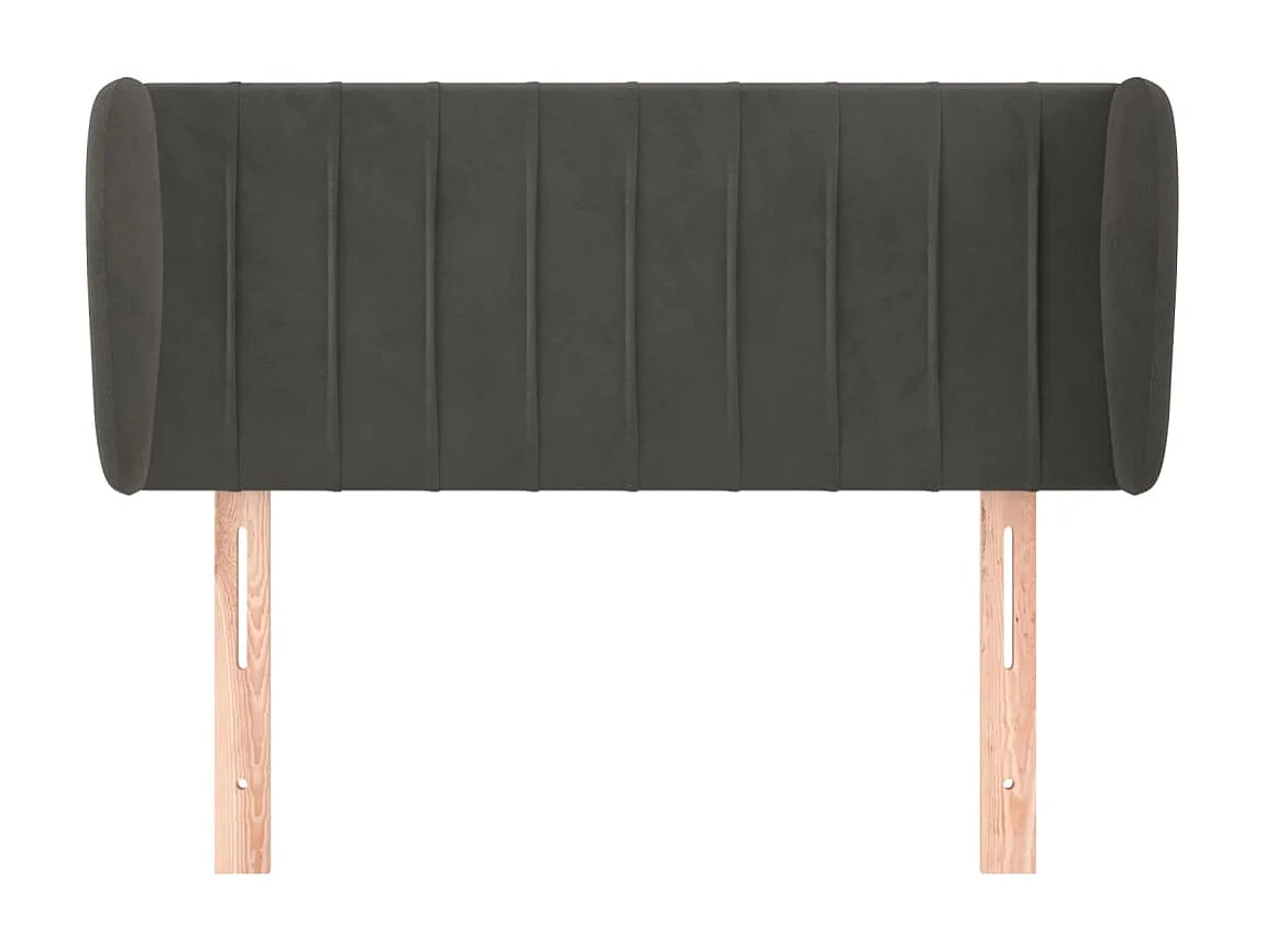 Tête de lit avec oreilles Gris foncé 93x23x78/88 cm Velours