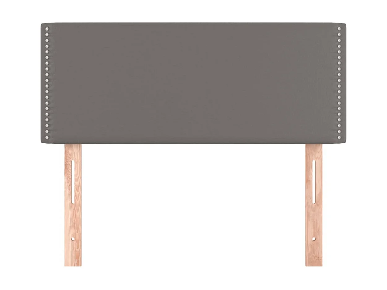 Cabecero de cuero sintético gris 80x5x78/88 cm