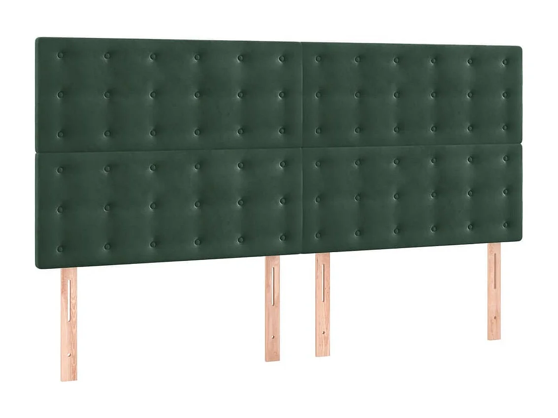 Têtes de lit 4 pcs Vert foncé 90x5x78/88 cm Velours