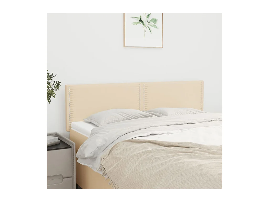 Kopfteile 2 Stk. Creme 72x5x78/88 cm Stoff
