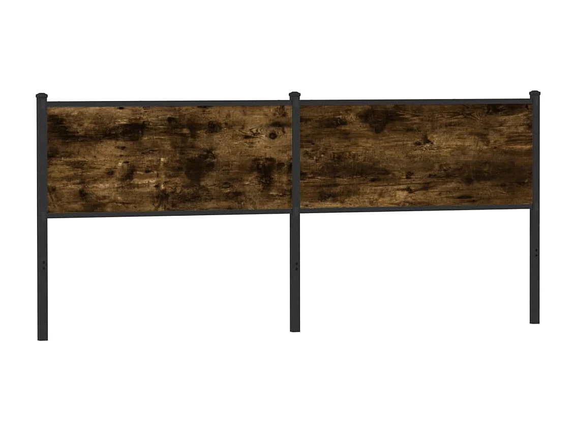 Testiera Rovere Fumo 190 cm in Legno Multistrato e Acciaio