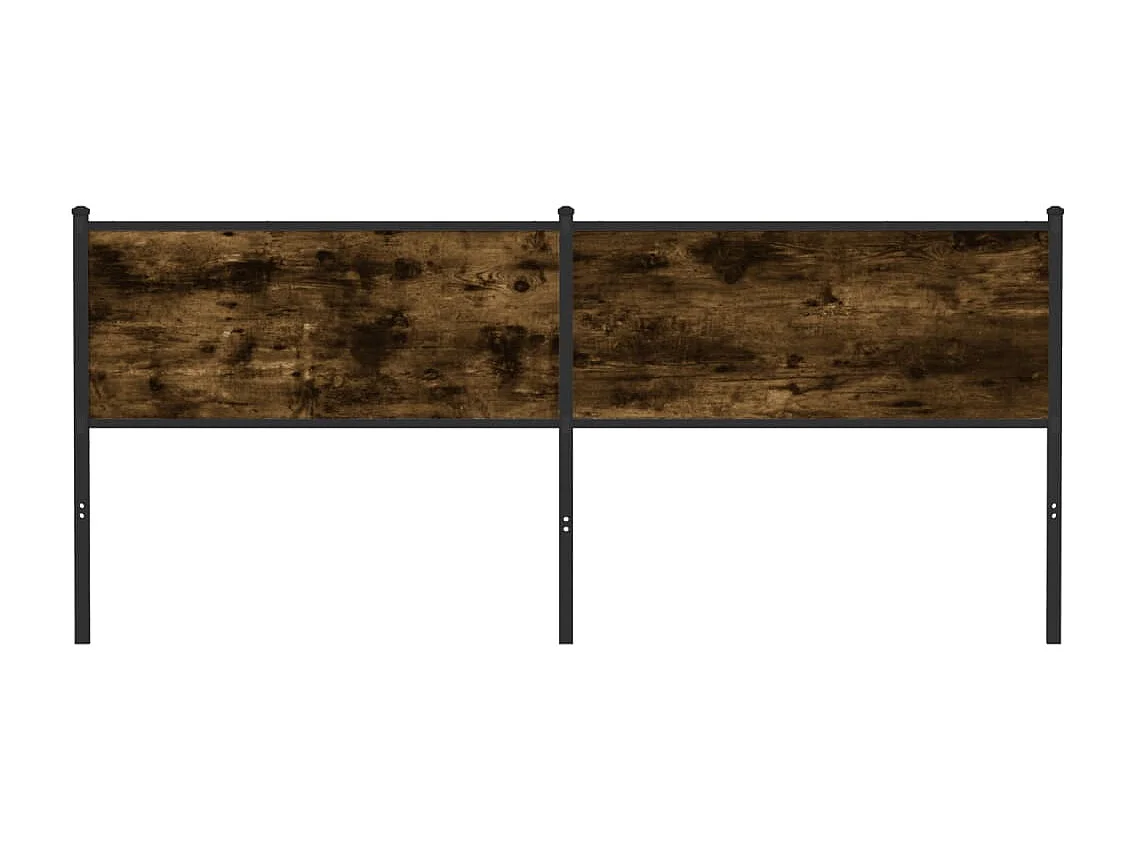 Testiera Rovere Fumo 190 cm in Legno Multistrato e Acciaio