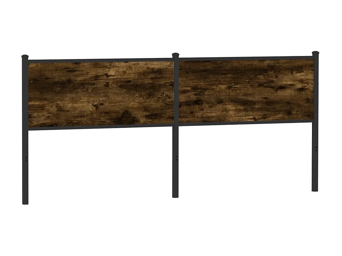 Testiera Rovere Fumo 190 cm in Legno Multistrato e Acciaio