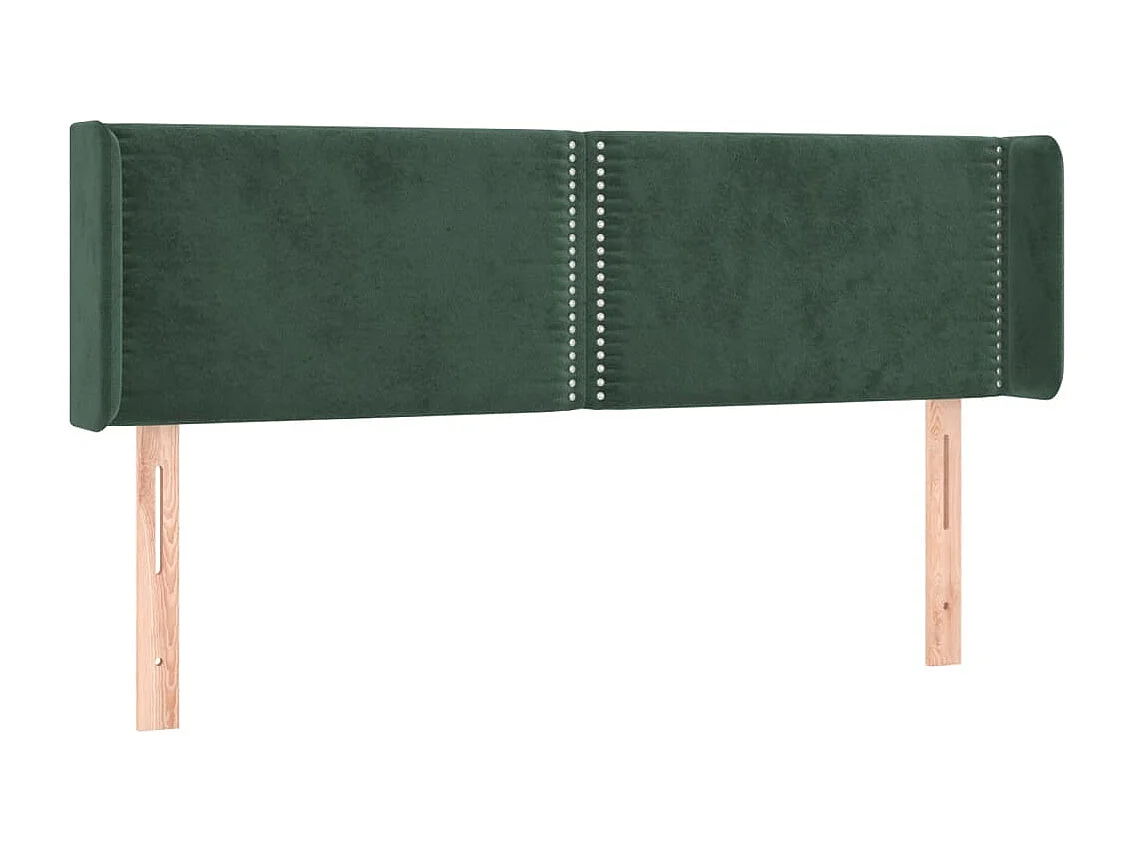 Cabeceira de cama c/ abas tecido 147x16x78/88cm verde-escuro