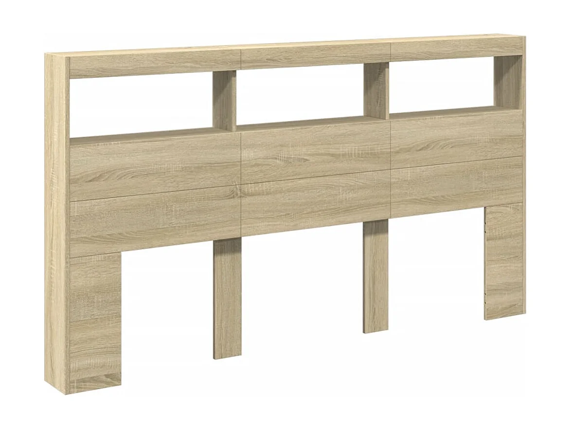 Armoire tête de lit avec LED chêne sonoma 180x17x102 cm