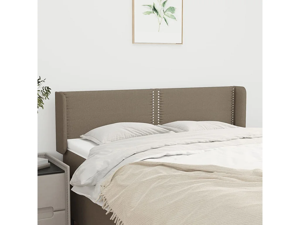 Kopfteil mit Ohren Taupe 147x16x78/88 cm Stoff