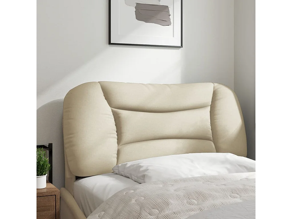 Coussin de tête de lit crème 90 cm tissu