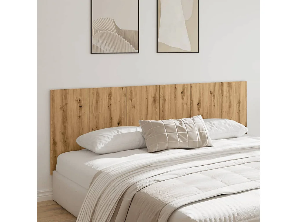 Tête de lit murale chêne artisanal bois d'ingénierie