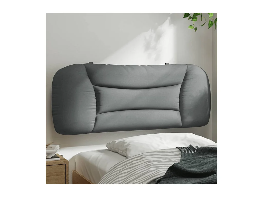 Coussin de tête de lit gris clair 100 cm tissu