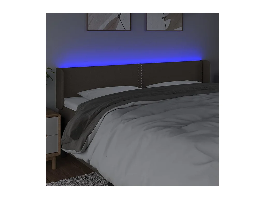 Hoofdbord LED 163x16x78/88 cm stof taupe