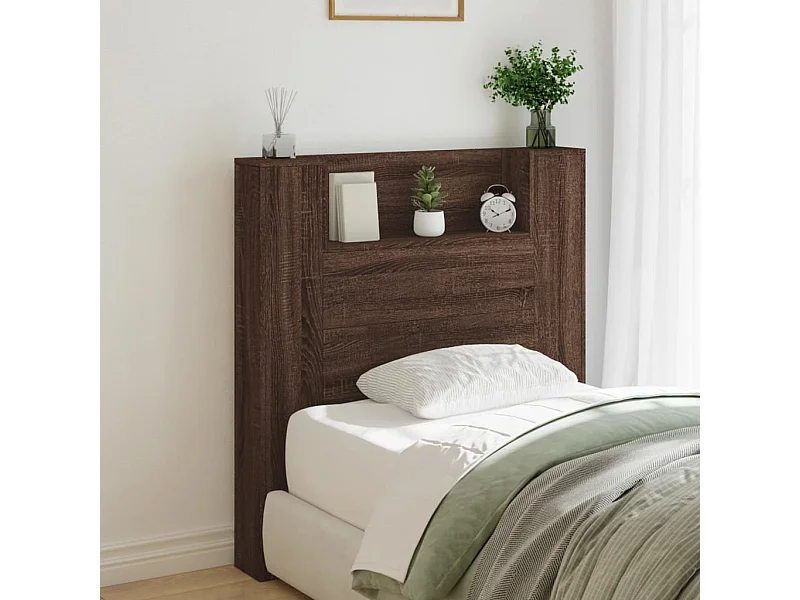 Armoire tête de lit avec LED chêne marron 100x16,5x103,5 cm