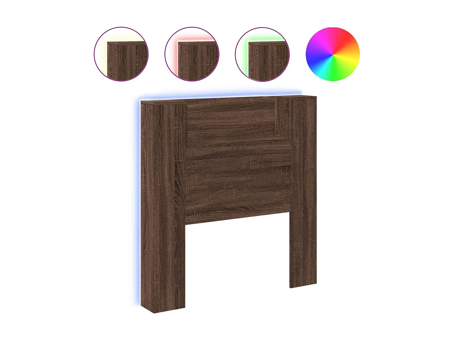 Testiera con Contenitore a LED Rovere Marrone 100x16,5x103,5 cm