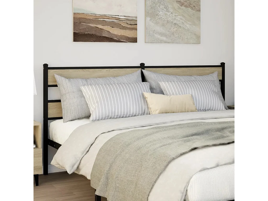 Cabeceira de cama 180cm derivados madeira/ferro carvalho sonoma