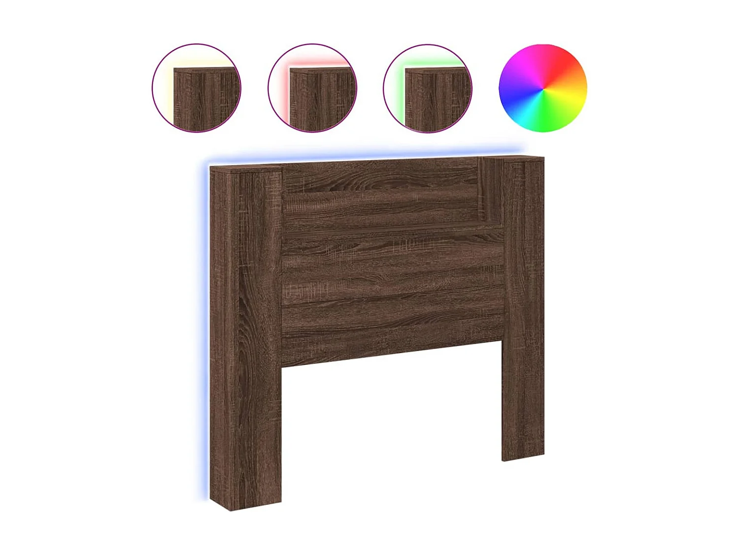 Armoire tête de lit avec LED chêne marron 120x16,5x103,5 cm