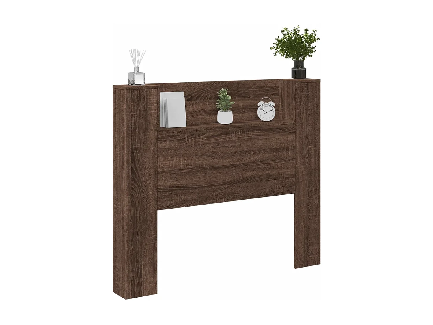 Armoire tête de lit avec LED chêne marron 120x16,5x103,5 cm