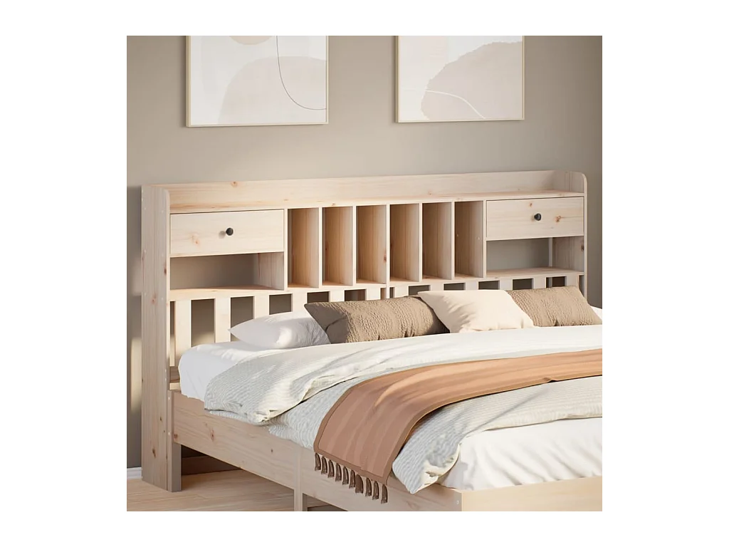 Kopfteil mit Stauraum 180 cm Massivholz Kiefer