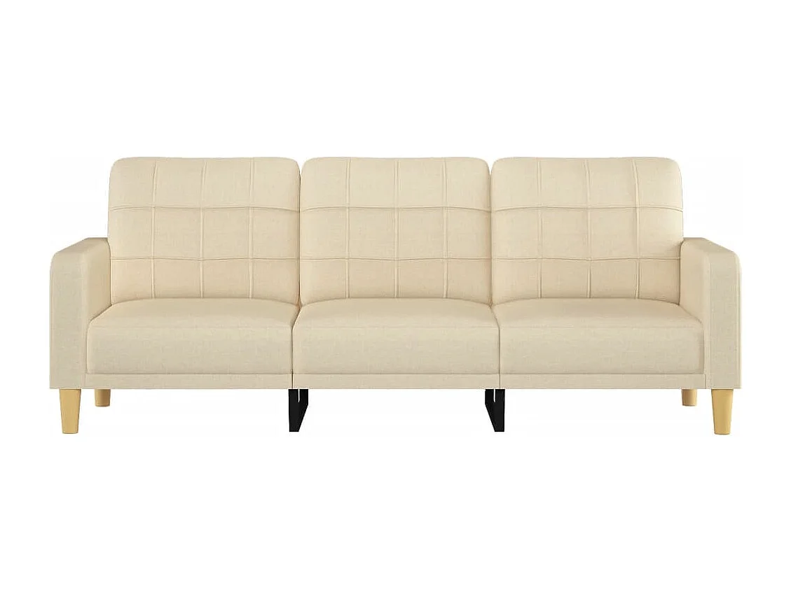Sofá de 3 lugares tecido 180 cm cor creme