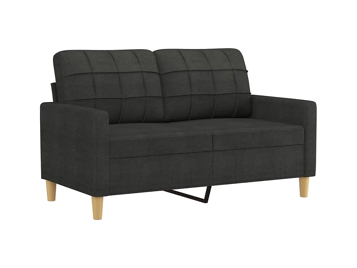 Ensemble de canapés 4 pcs avec coussins Noir Tissu