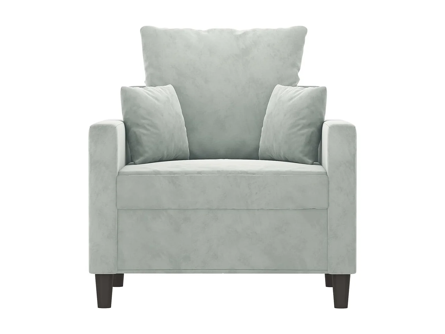 Sillón de terciopelo gris claro 60 cm