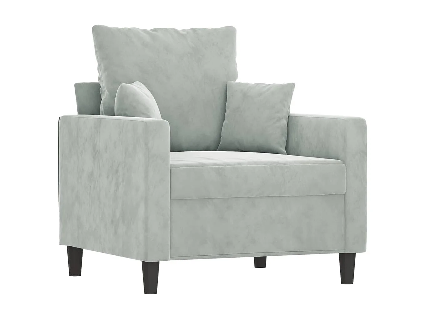 Poltrona Grigio Chiaro 60 cm Velluto