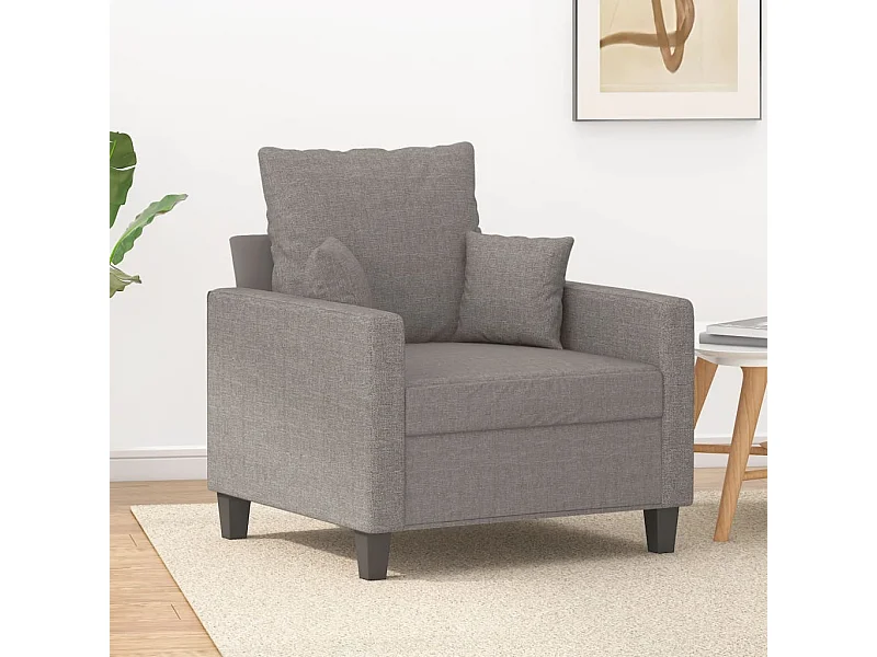 Poltrona tecido 60 cm cinzento-acastanhado