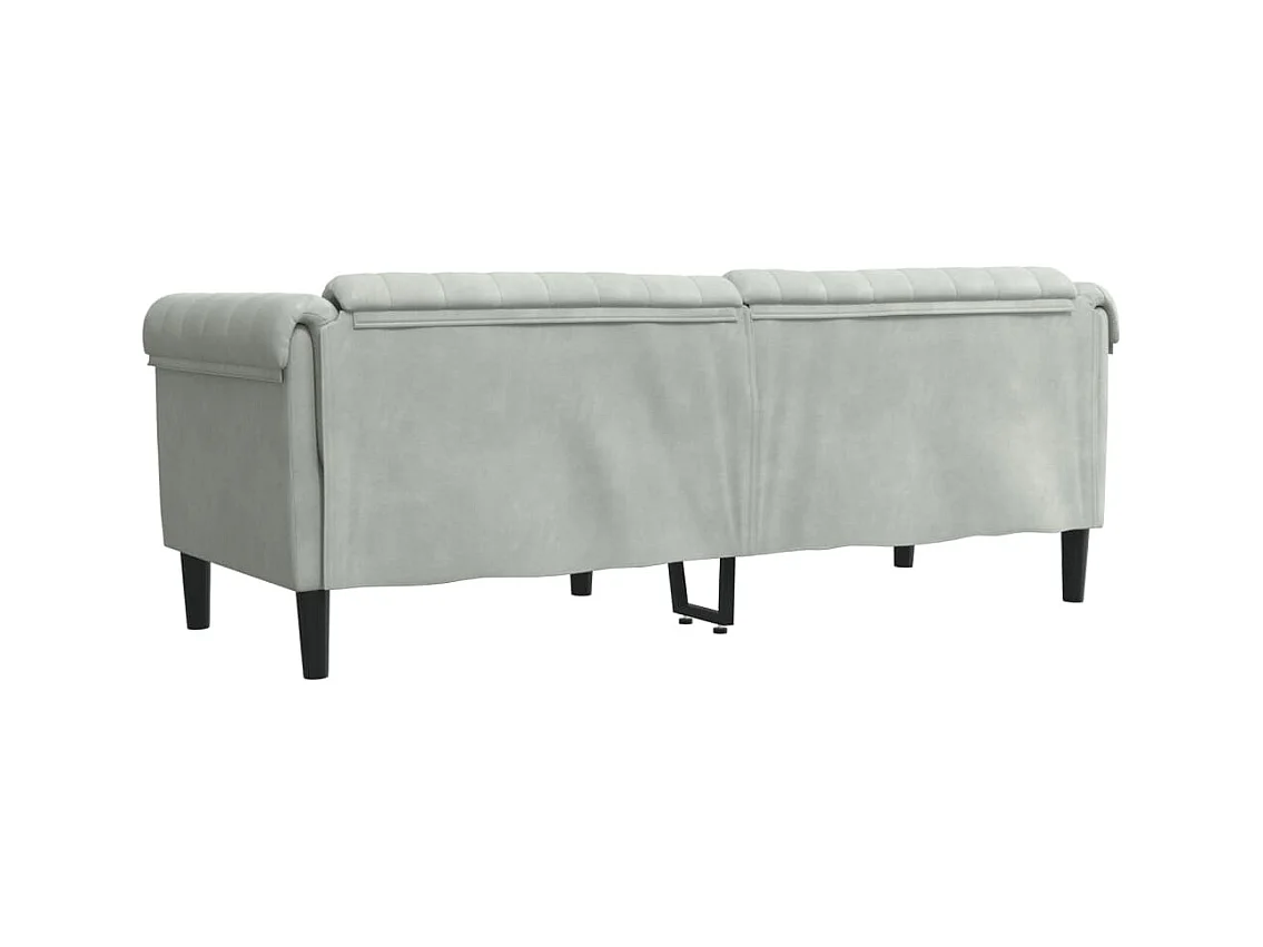 Canapé à 3 places gris clair velours
