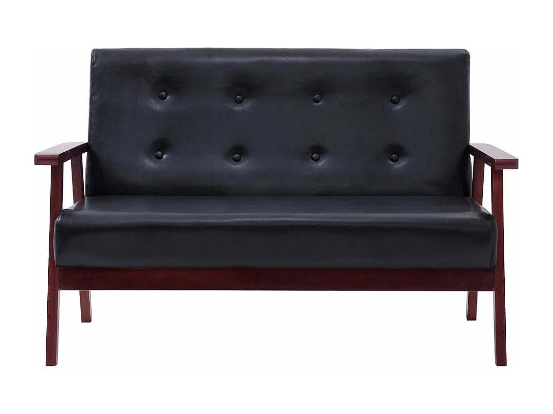 Set di Divani 2 pz Nero in Similpelle