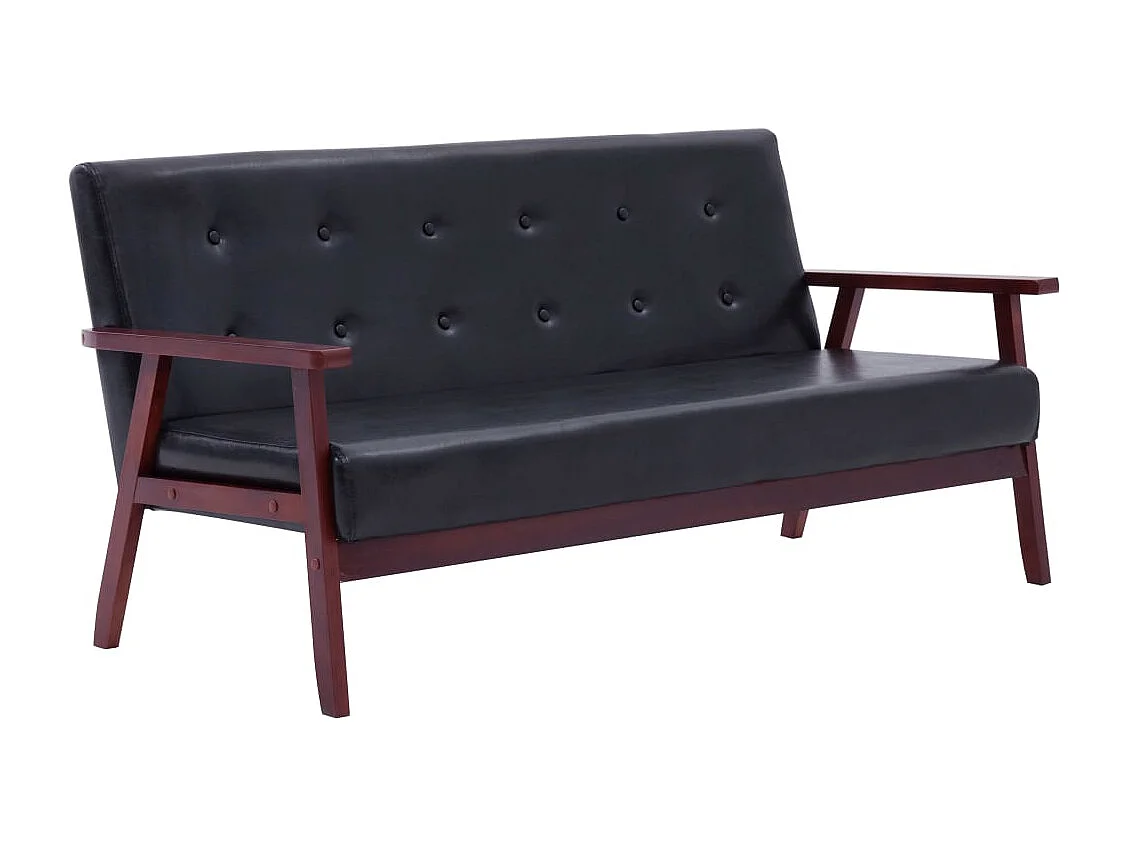 Ensemble de canapés 2 pcs Noir Similicuir