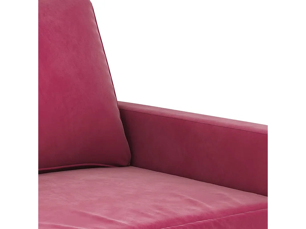 Canapé à 3 places Rouge bordeaux 180 cm Velours