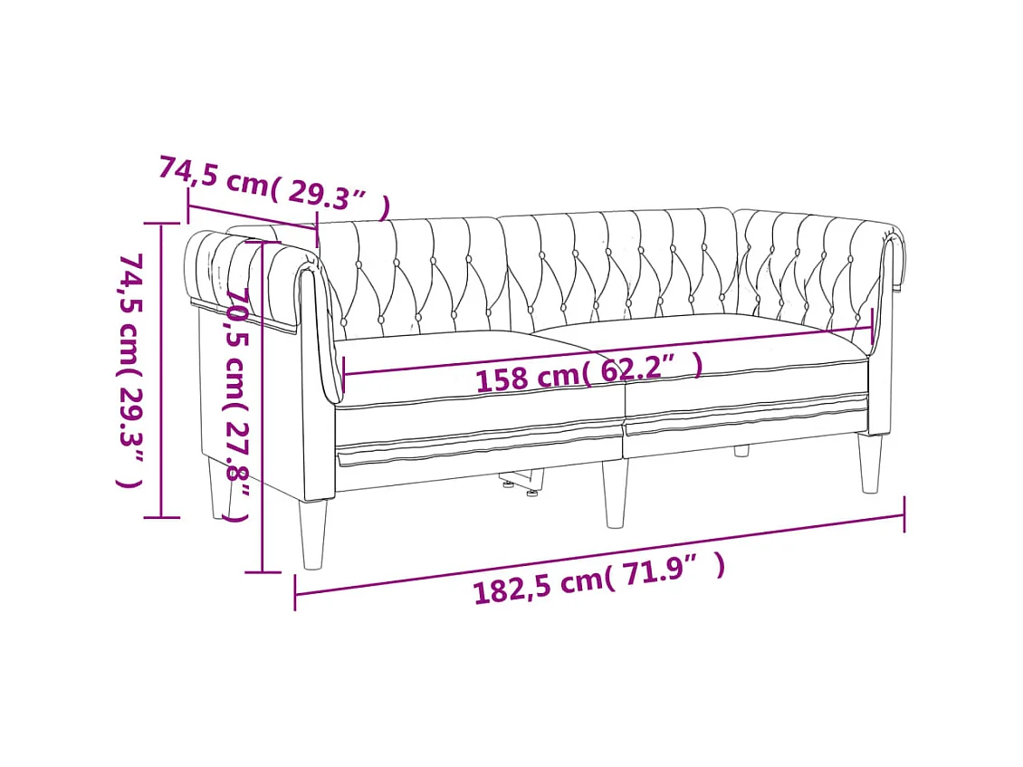 2-delige Loungeset stof donkergrijs