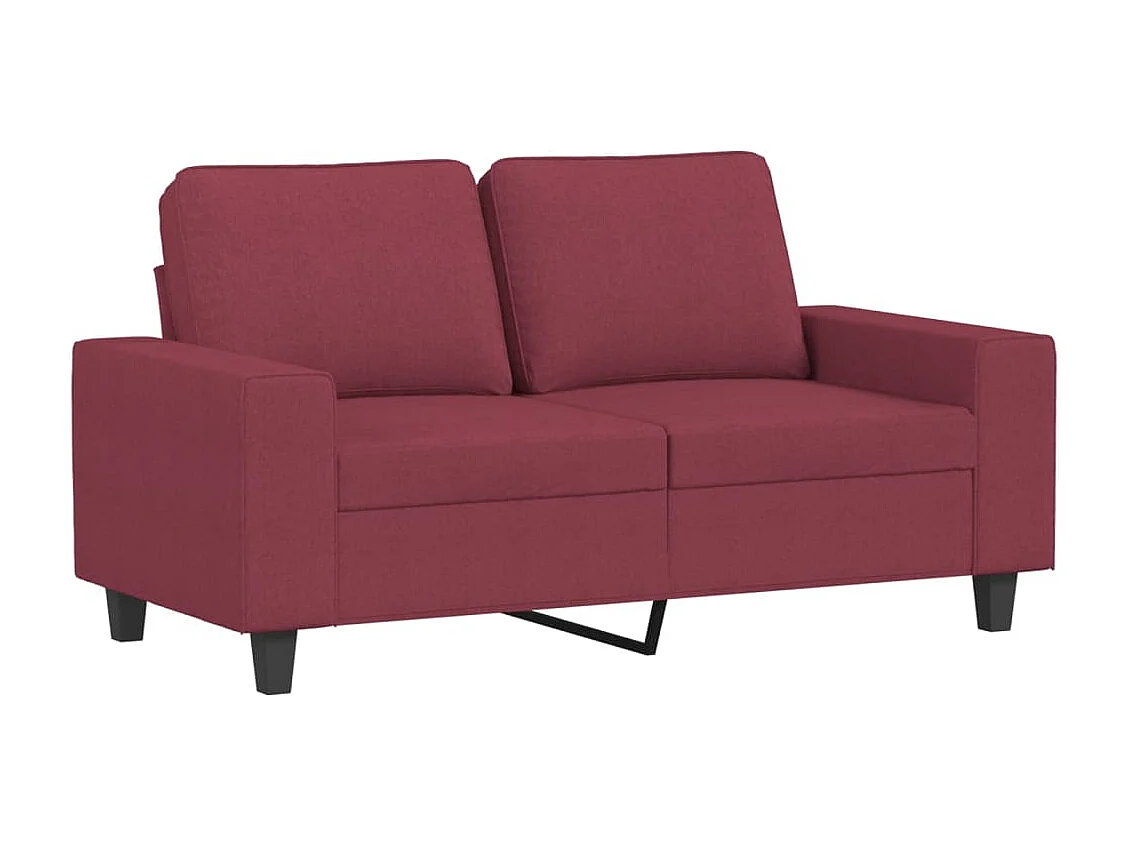 Set di Divani 2 pz Rosso Vino in Tessuto