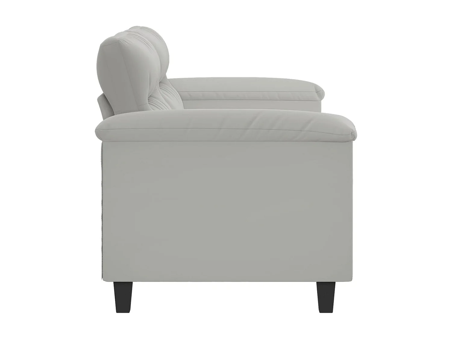 Canapé à 2 places Gris clair 140 cm Tissu microfibre