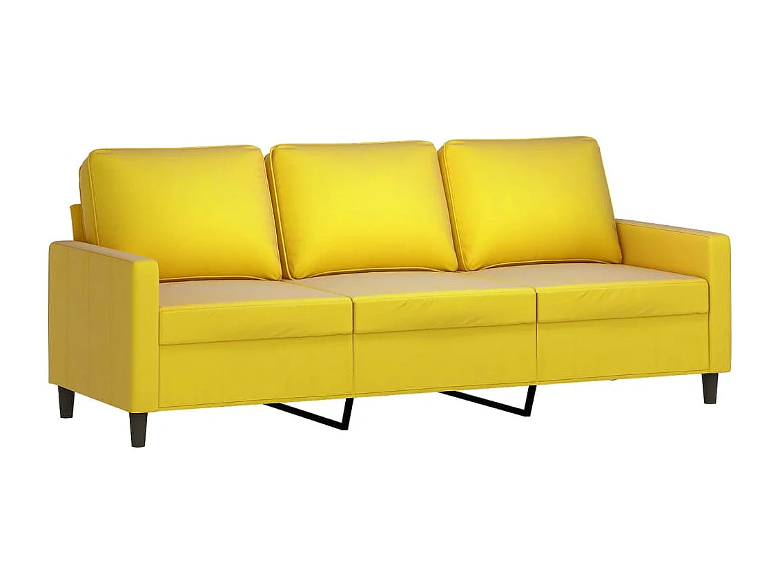 Set di Divani 3 pz con Cuscini giallo in Velluto