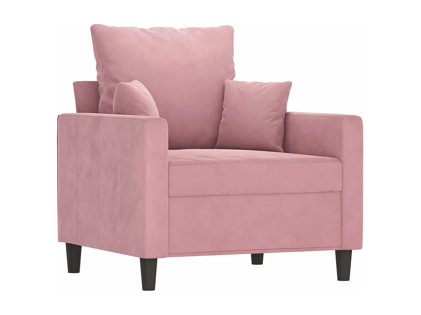 4-tlg. Sofagarnitur mit Kissen Rosa Samt