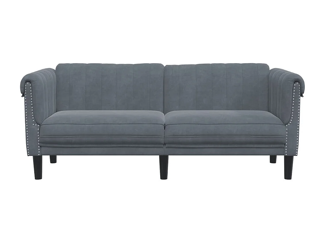 Sofá de 2 lugares veludo cinzento-escuro