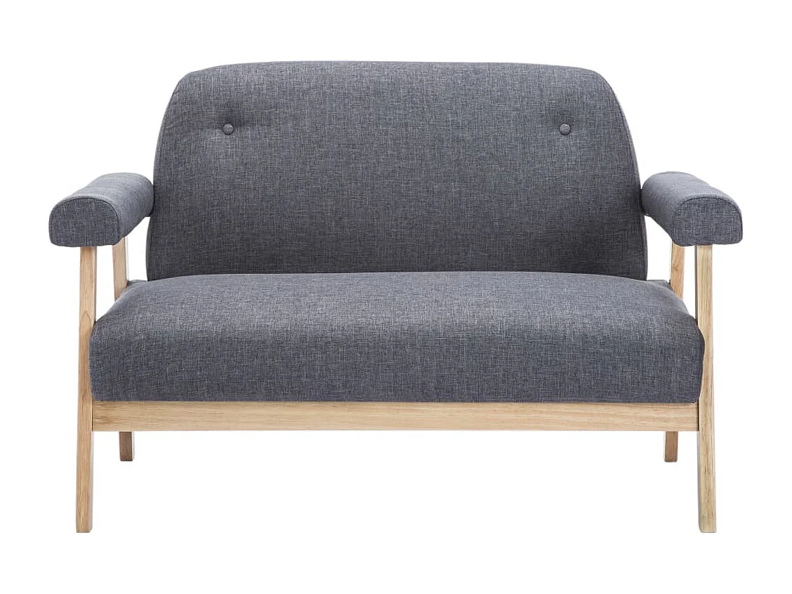 Canapé à 2 places Tissu Gris foncé