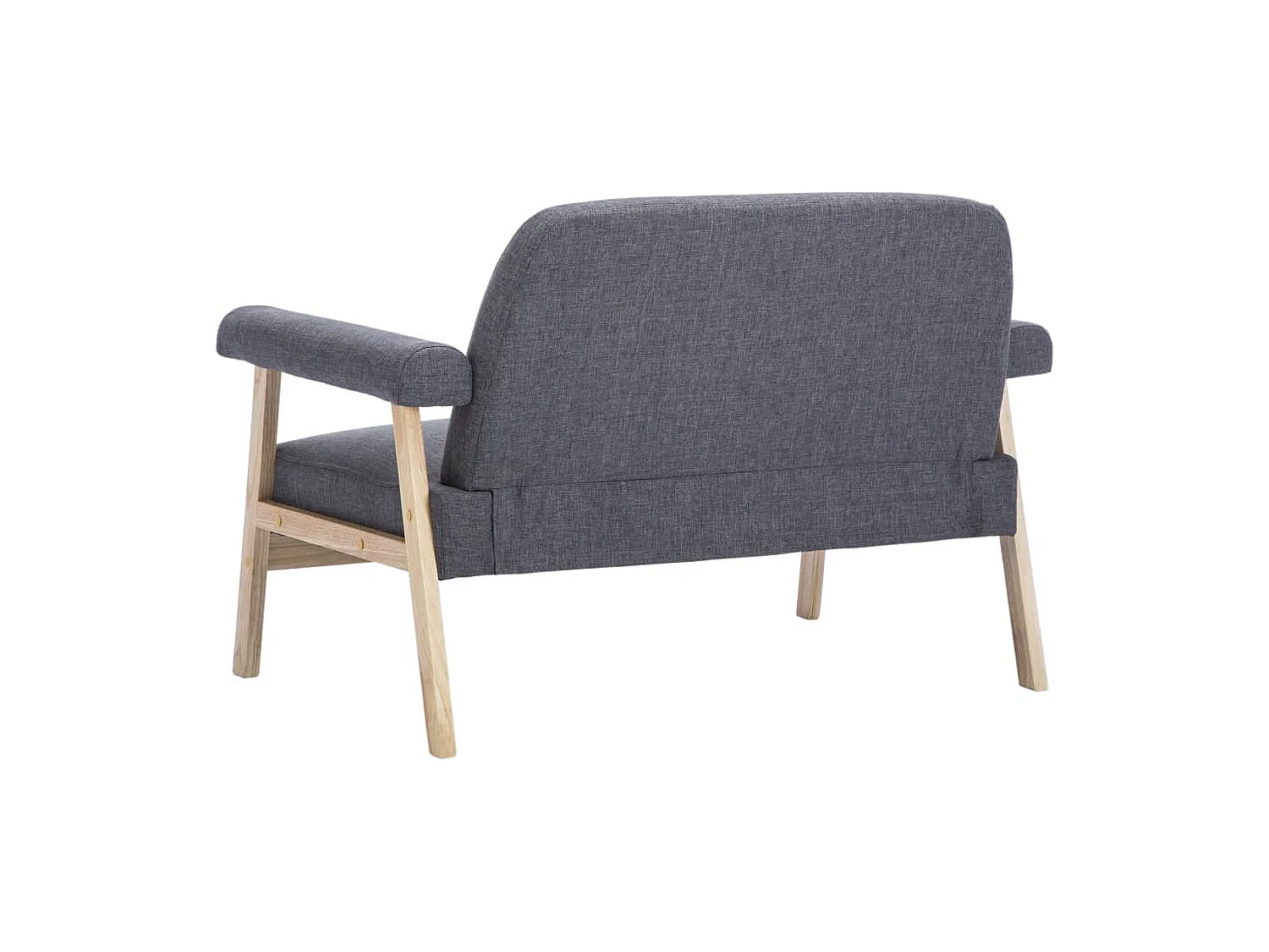 Canapé à 2 places Tissu Gris foncé