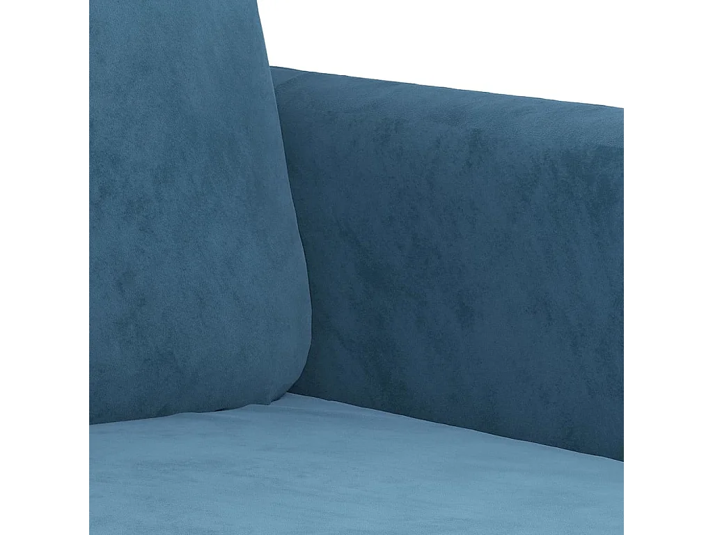 3-tlg. Sofagarnitur Blau Samt
