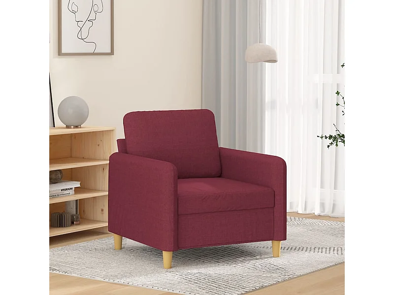 Poltrona 60 cm tecido vermelho tinto