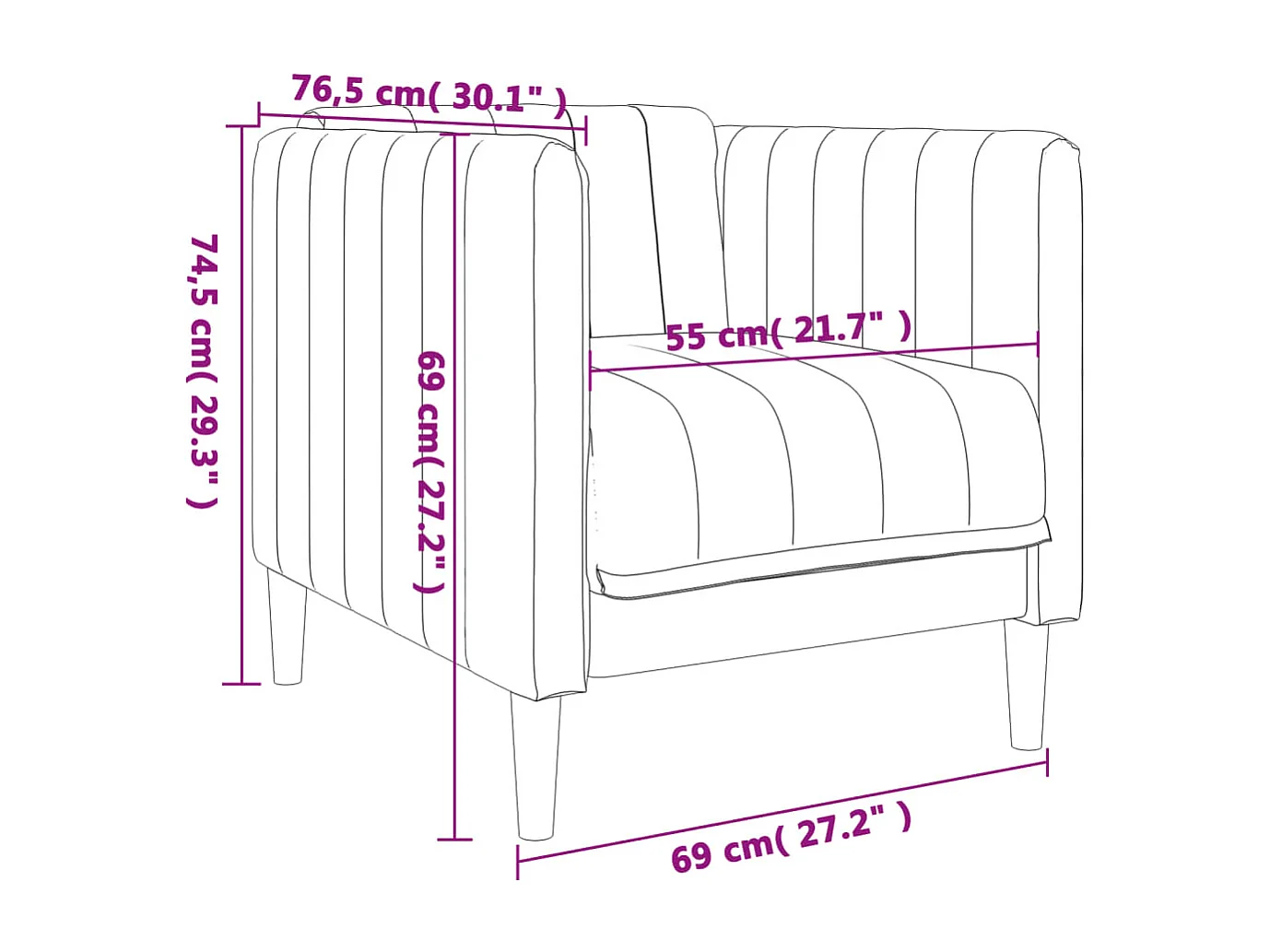 Sillón de tela negro