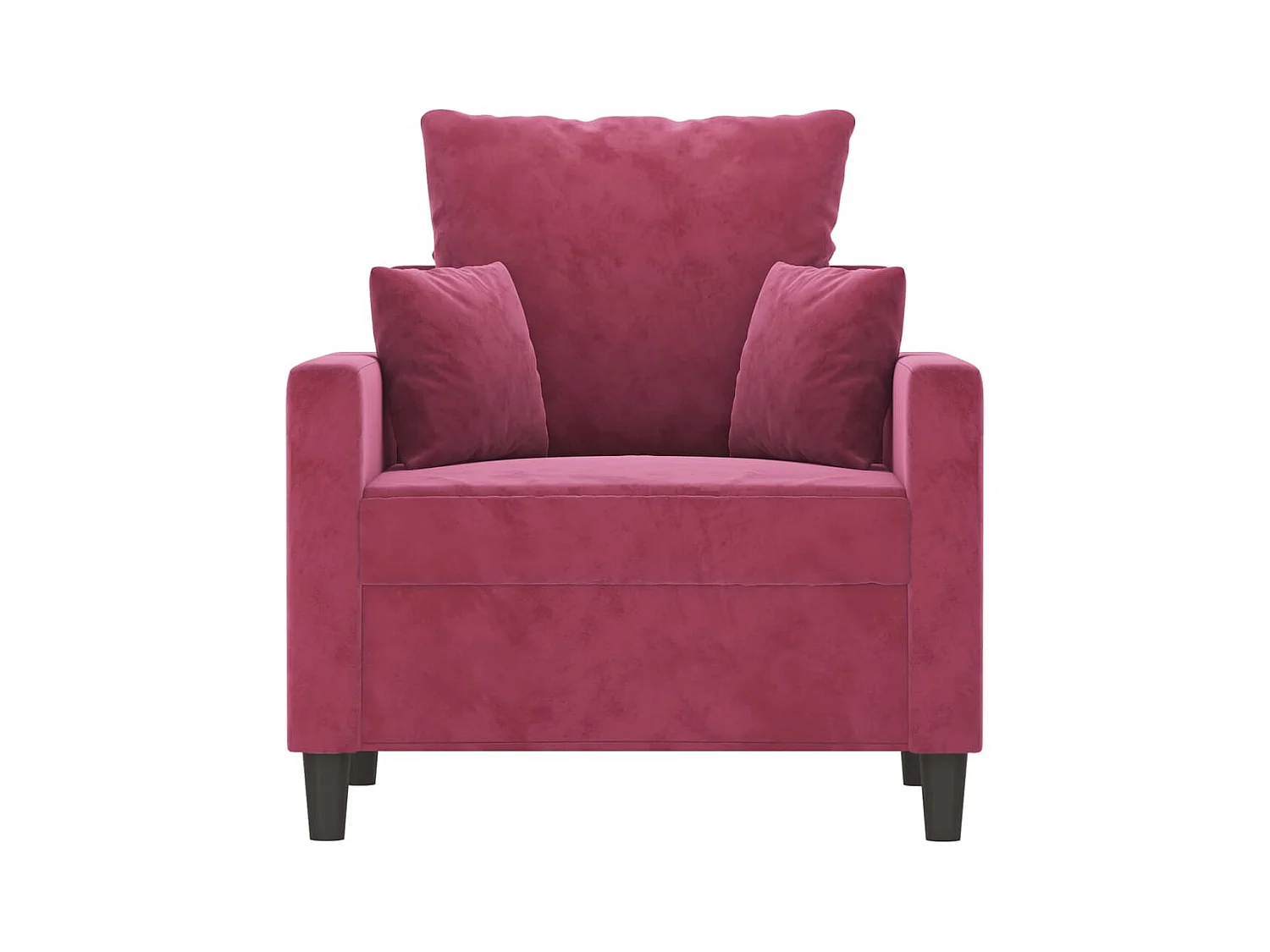 Fauteuil Rouge bordeaux 60 cm Velours