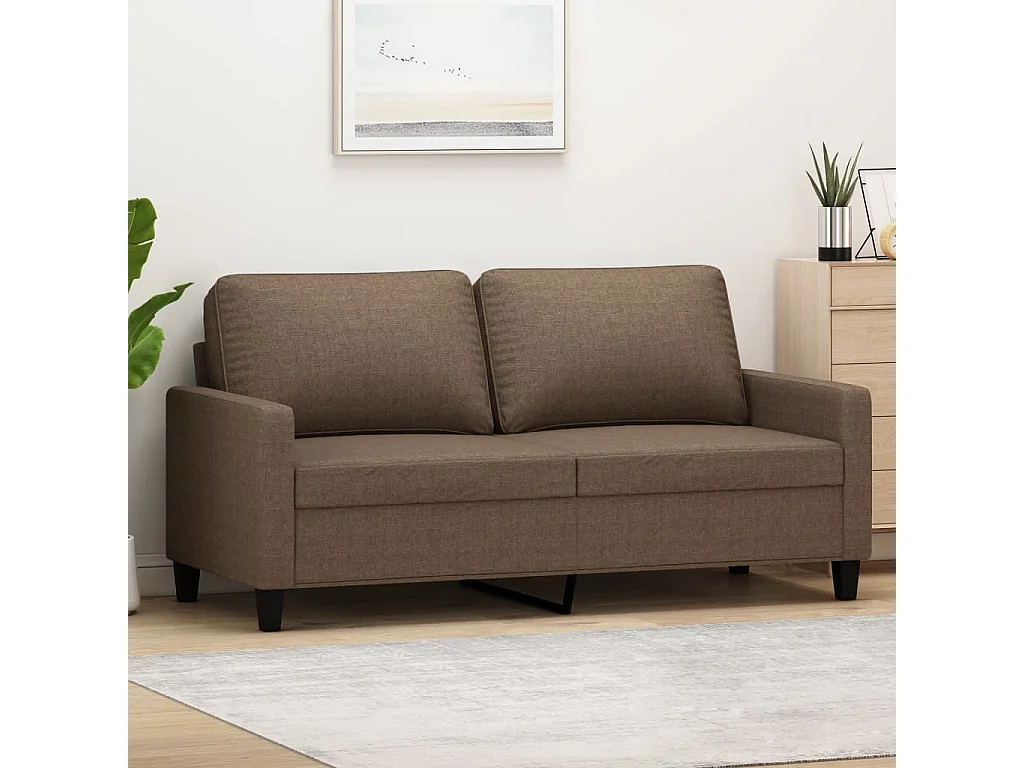 Tweezitsbank 140 cm stof bruin