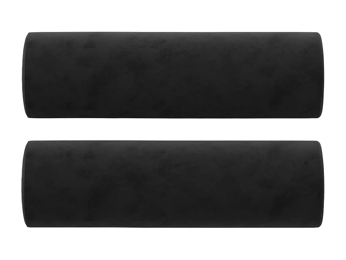 Sofá 3 lugares c/ almofadas decorativas 180 cm veludo preto