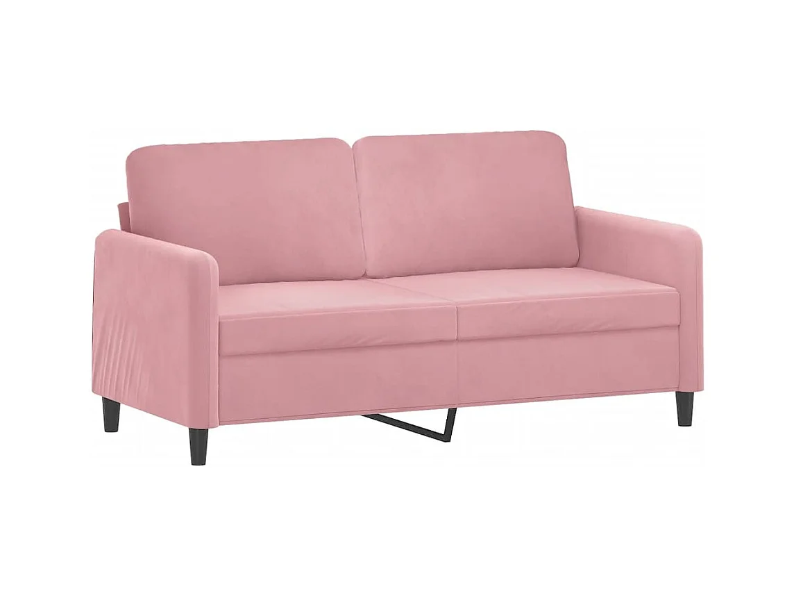 Canapé 2 places avec oreillers décoratifs rose 140 cm velours
