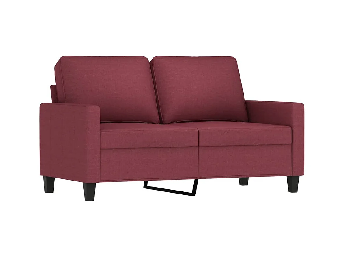 Ensemble de canapés 3 pcs avec coussins Rouge bordeaux Tissu