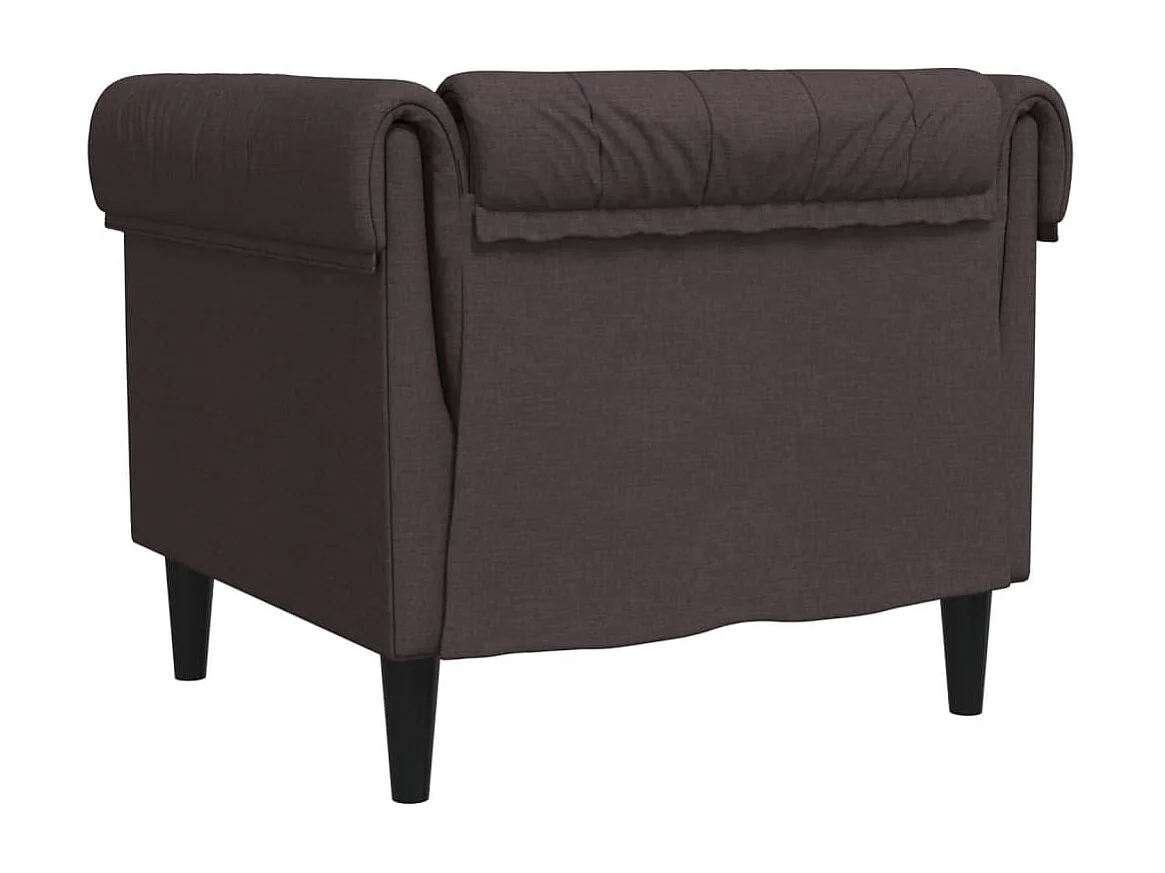 Poltrona Chesterfield Marrone Scuro in Tessuto