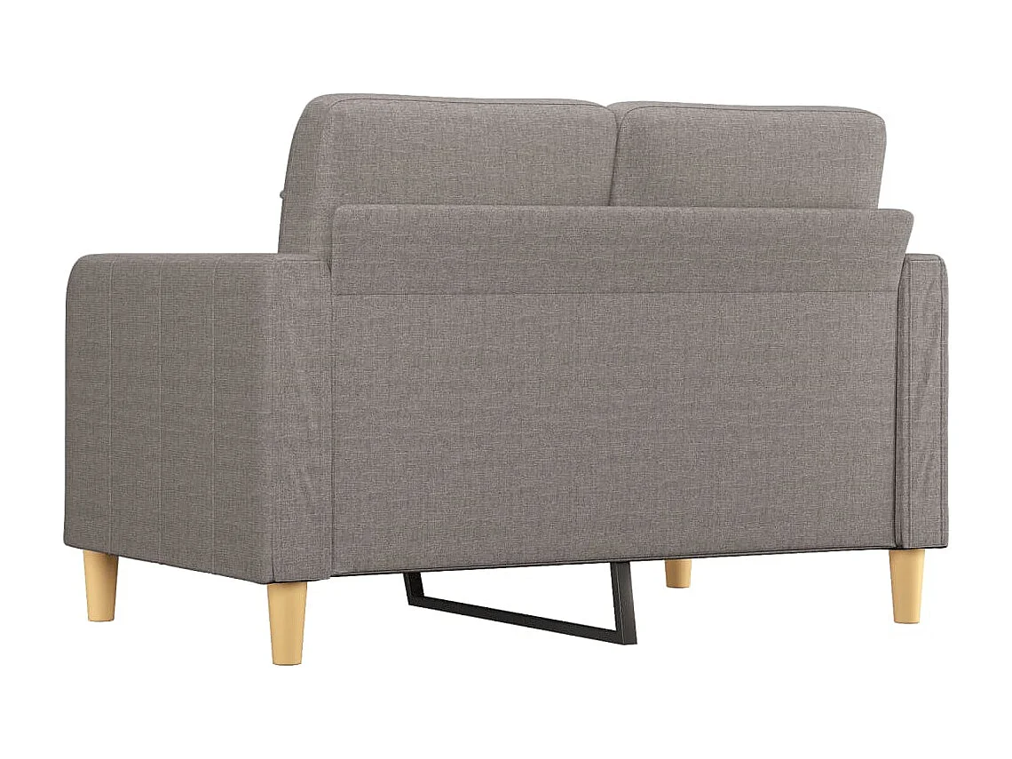 Sofá de 2 lugares tecido 120 cm cinzento-acastanhado