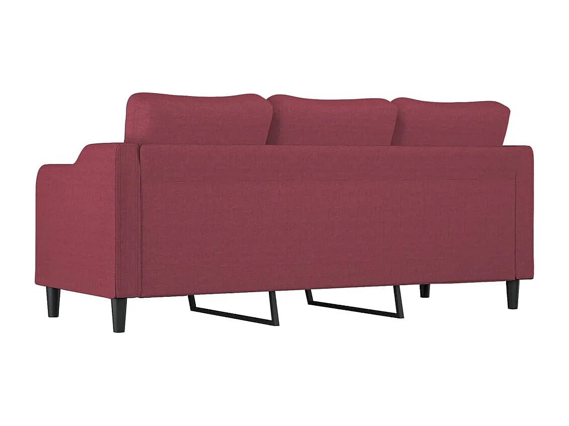 Canapé à 3 places Rouge bordeaux 180 cm Tissu