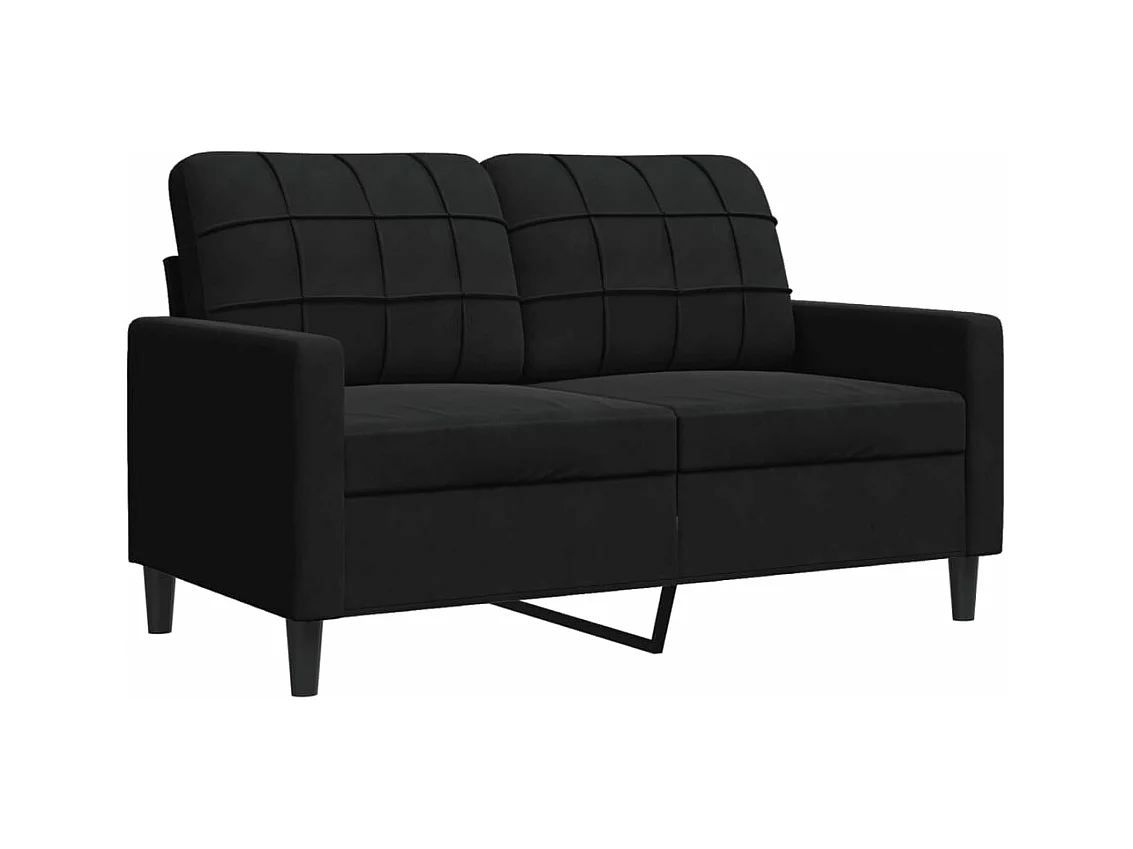 4-delige Loungeset met kussens fluweel zwart