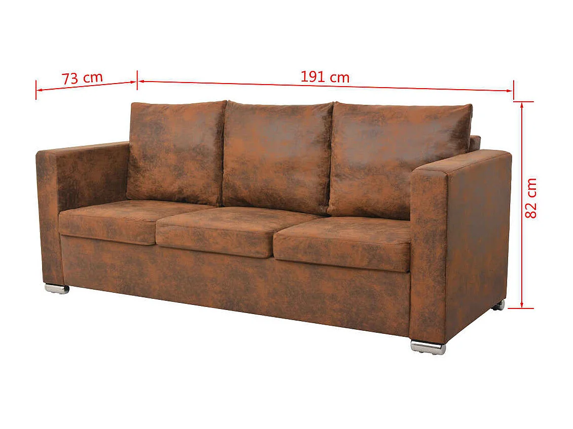 Ensemble de canapés 2 pcs cuir daim synthétique